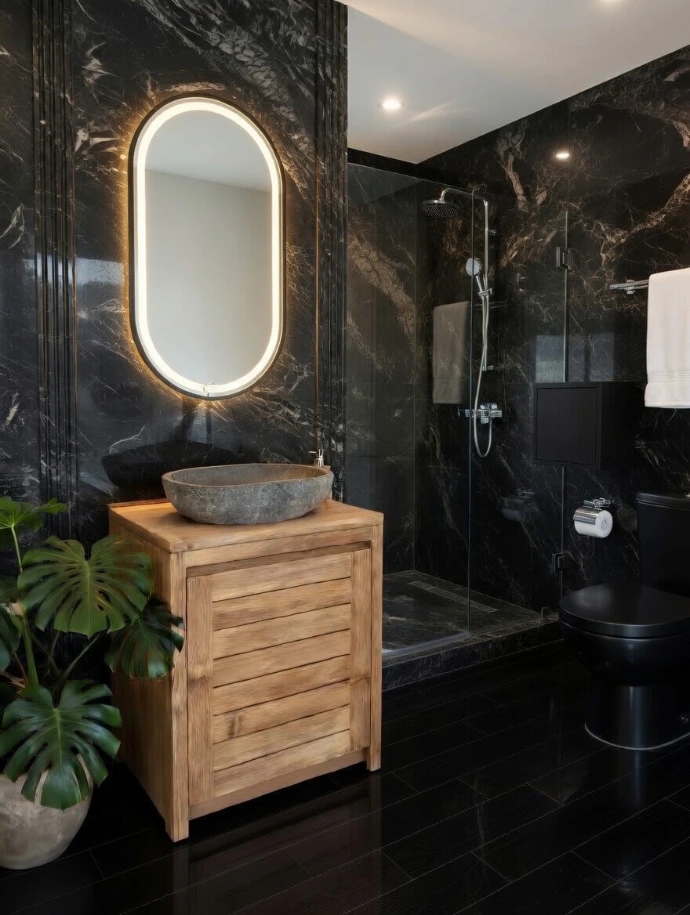 meuble salle de bain teck simple vasque