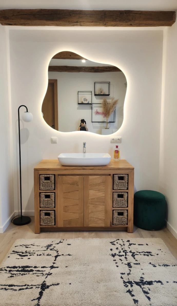 meuble salle de bain bois belgique