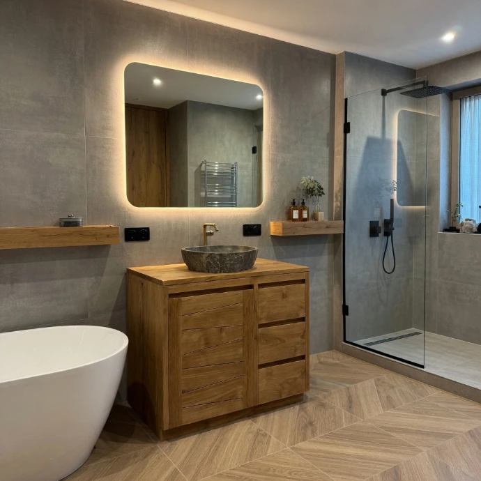 meuble salle de bain en teck liege